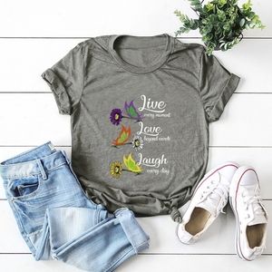 Casual Short Sleeve T-Shirt, Live Love Laugh